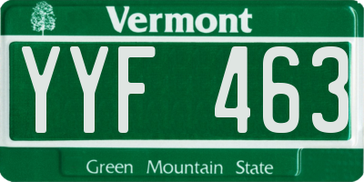 VT license plate YYF463