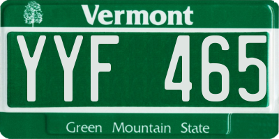 VT license plate YYF465