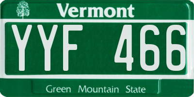 VT license plate YYF466