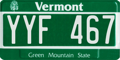 VT license plate YYF467