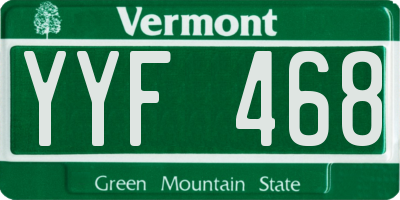 VT license plate YYF468