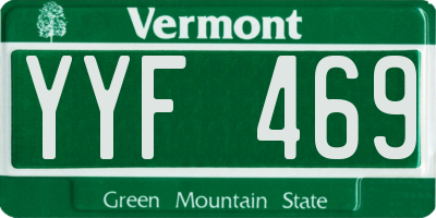 VT license plate YYF469