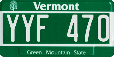 VT license plate YYF470