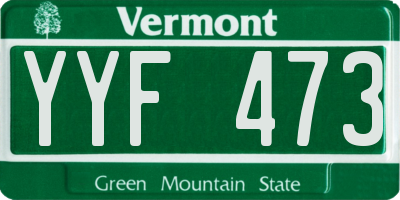 VT license plate YYF473