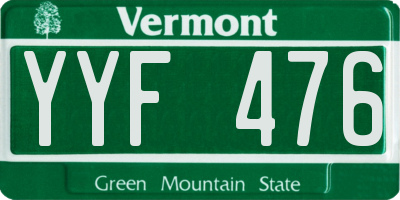 VT license plate YYF476