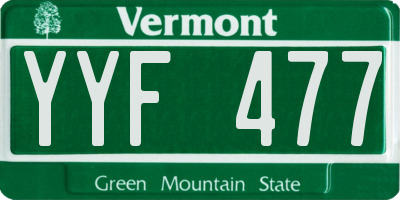 VT license plate YYF477