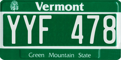 VT license plate YYF478