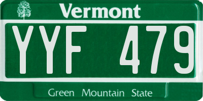 VT license plate YYF479