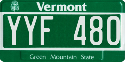 VT license plate YYF480