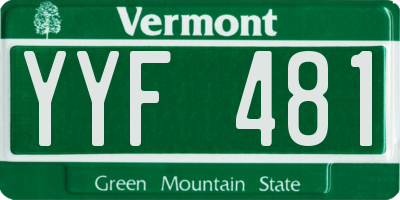VT license plate YYF481