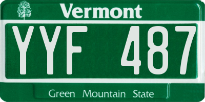 VT license plate YYF487