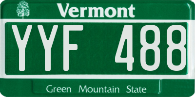 VT license plate YYF488