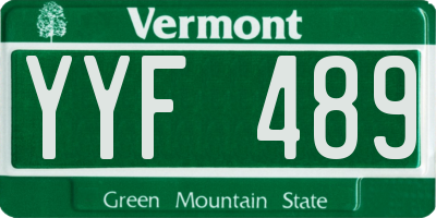 VT license plate YYF489