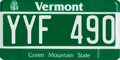 VT license plate YYF490
