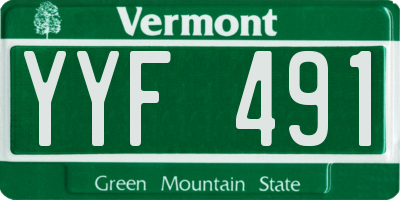 VT license plate YYF491