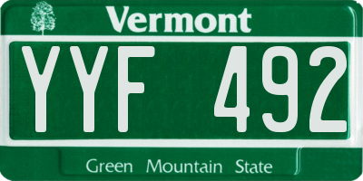 VT license plate YYF492