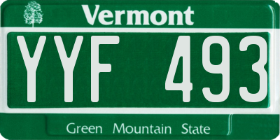 VT license plate YYF493