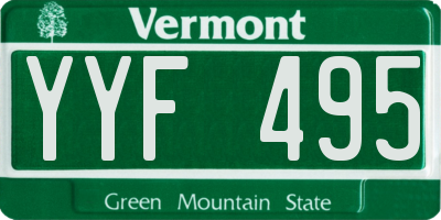 VT license plate YYF495