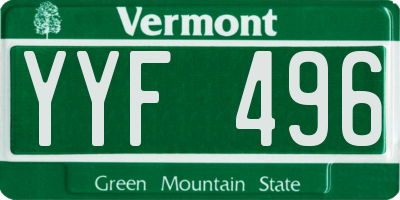 VT license plate YYF496
