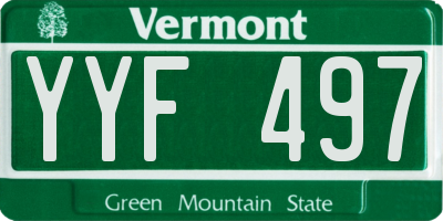 VT license plate YYF497