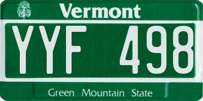VT license plate YYF498