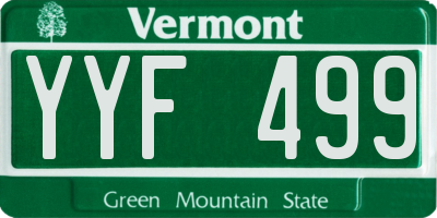 VT license plate YYF499