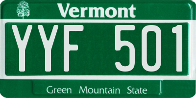 VT license plate YYF501