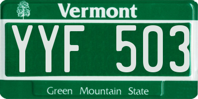 VT license plate YYF503