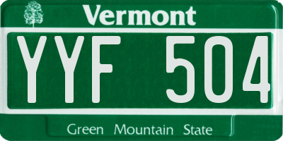 VT license plate YYF504