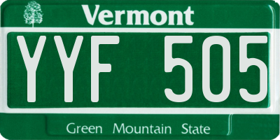 VT license plate YYF505