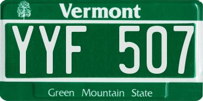 VT license plate YYF507