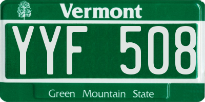 VT license plate YYF508