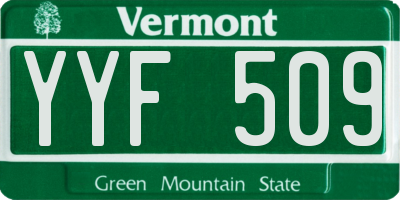 VT license plate YYF509