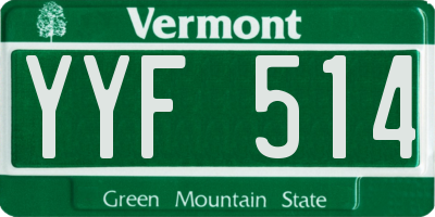 VT license plate YYF514