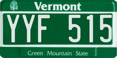 VT license plate YYF515