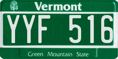 VT license plate YYF516