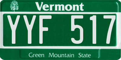 VT license plate YYF517