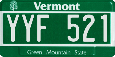 VT license plate YYF521