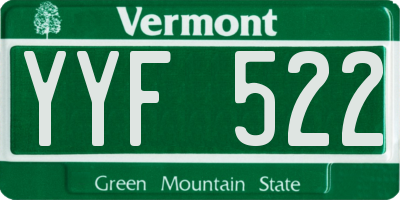 VT license plate YYF522