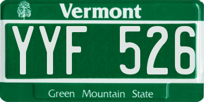 VT license plate YYF526
