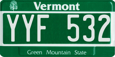 VT license plate YYF532