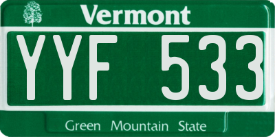 VT license plate YYF533