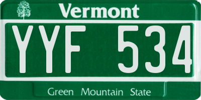 VT license plate YYF534