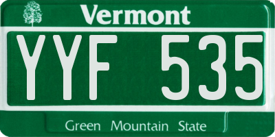 VT license plate YYF535