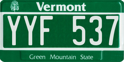 VT license plate YYF537