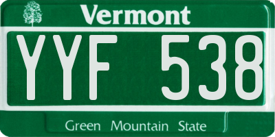 VT license plate YYF538