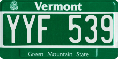 VT license plate YYF539