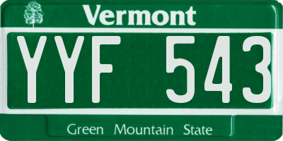 VT license plate YYF543