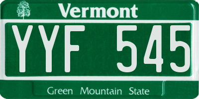 VT license plate YYF545