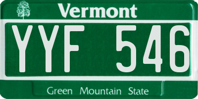 VT license plate YYF546